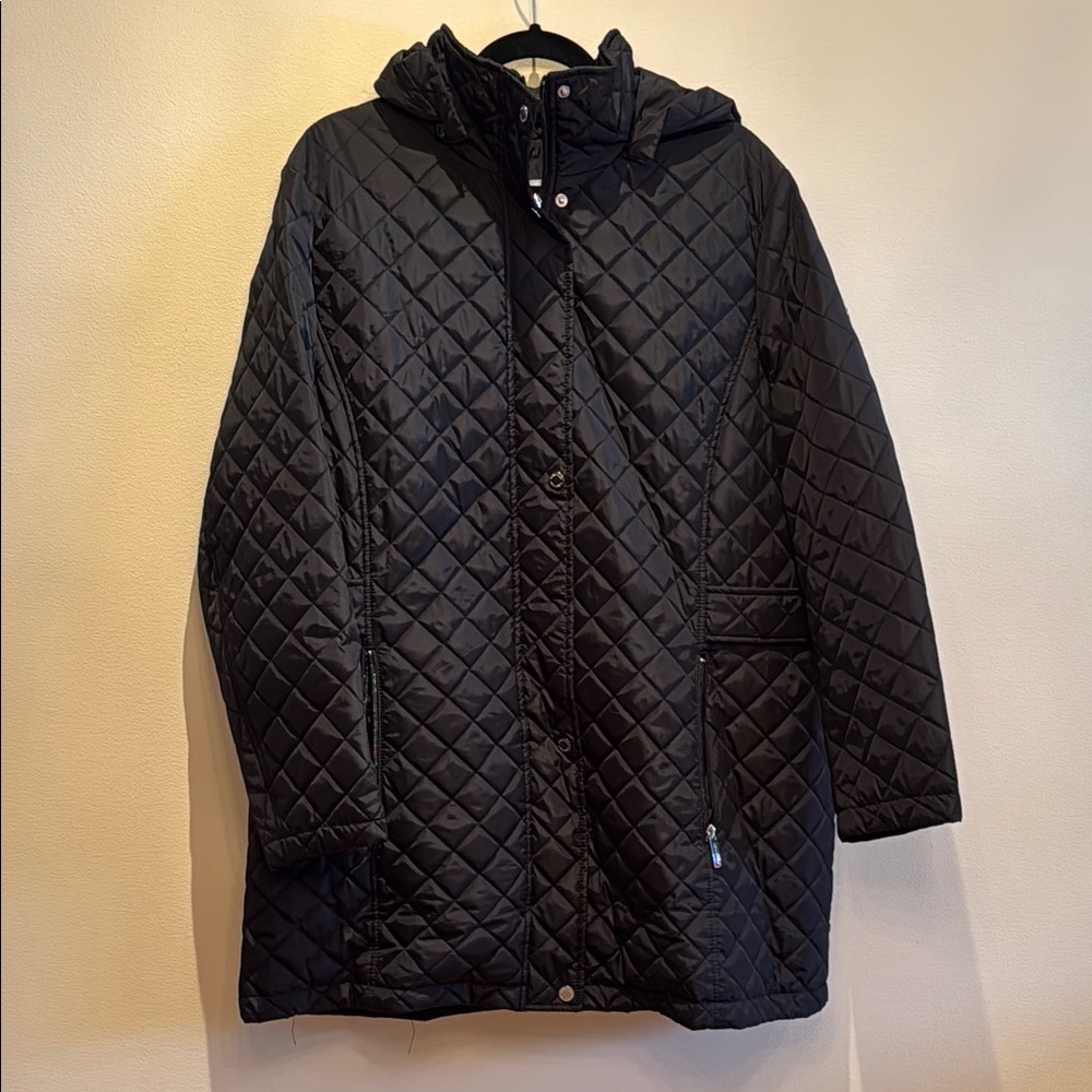 Calvin Klein - Quilted Black Hooded Coat